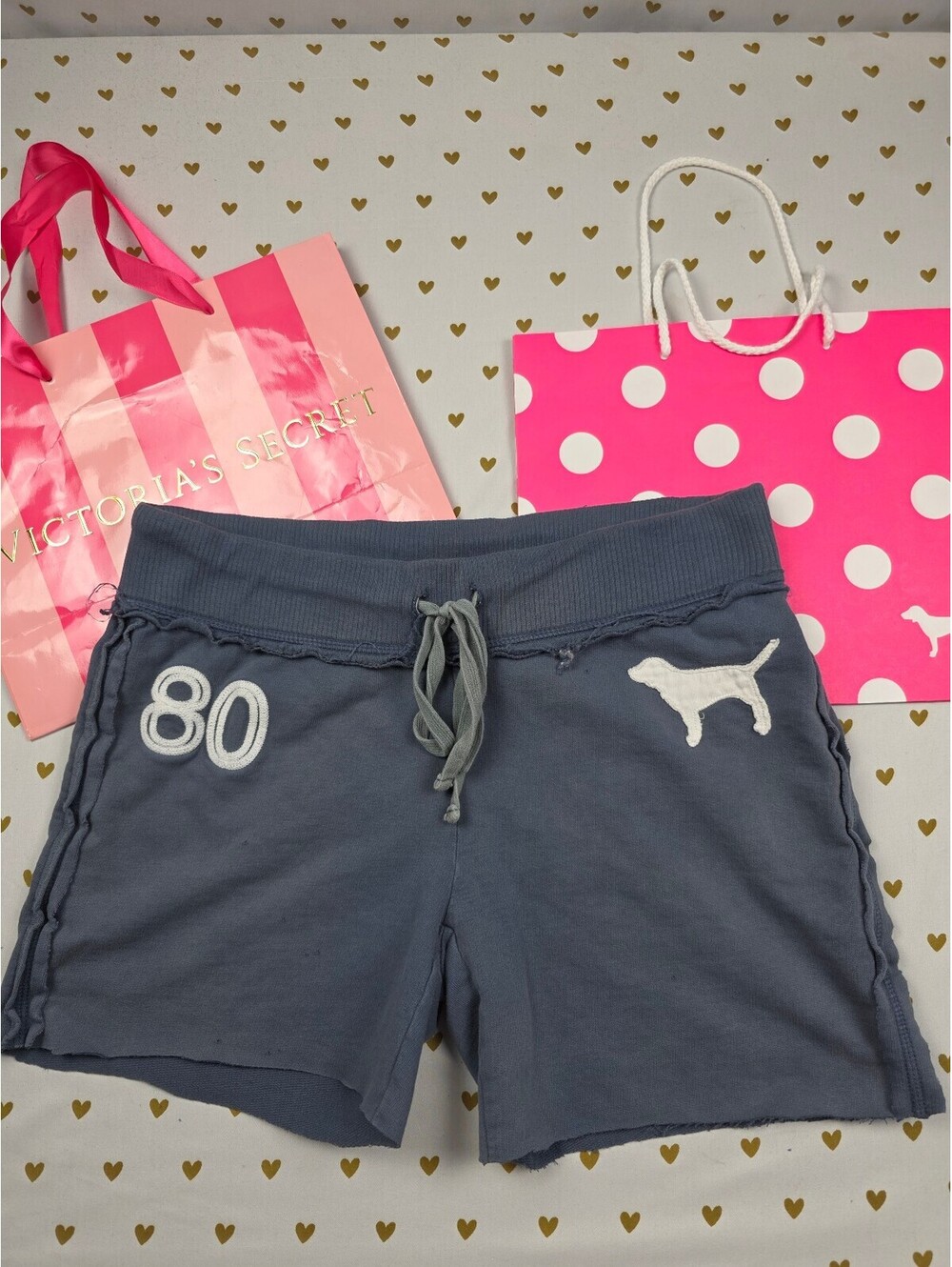 Victorias Secret PINK Vintage XS Blue Logo Shorts Y2k